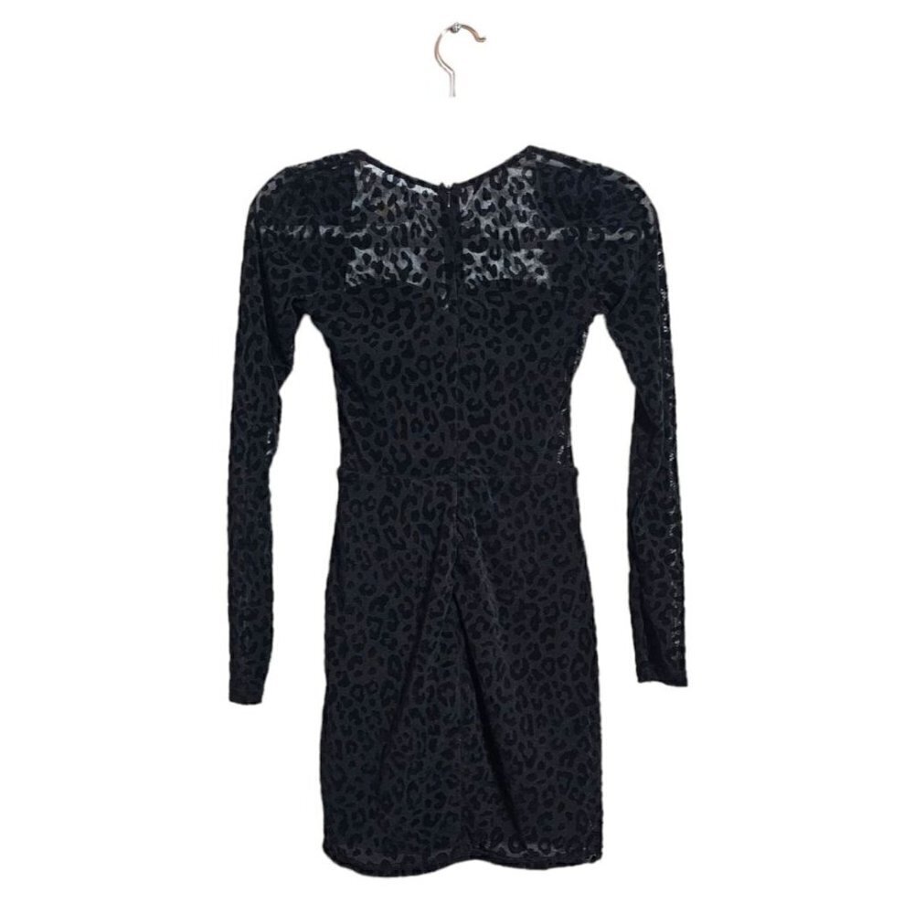NWT Meshki black seara devore long sleeve corset top leopard mini dress size XS - Picture 5 of 13